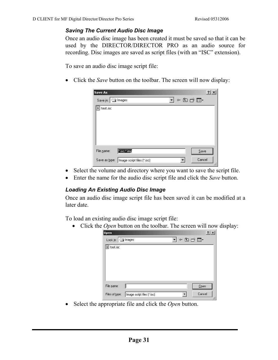 MF Digital DIRECTOR PRO Series D CLIENT User Manual | Page 31 / 32