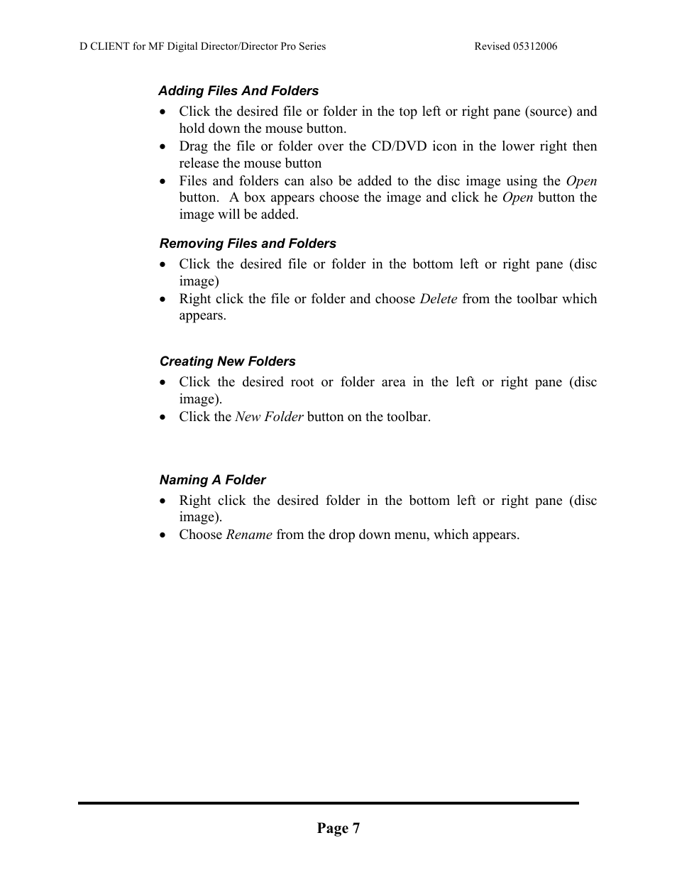 MF Digital DIRECTOR PRO Series D CLIENT User Manual | Page 7 / 32