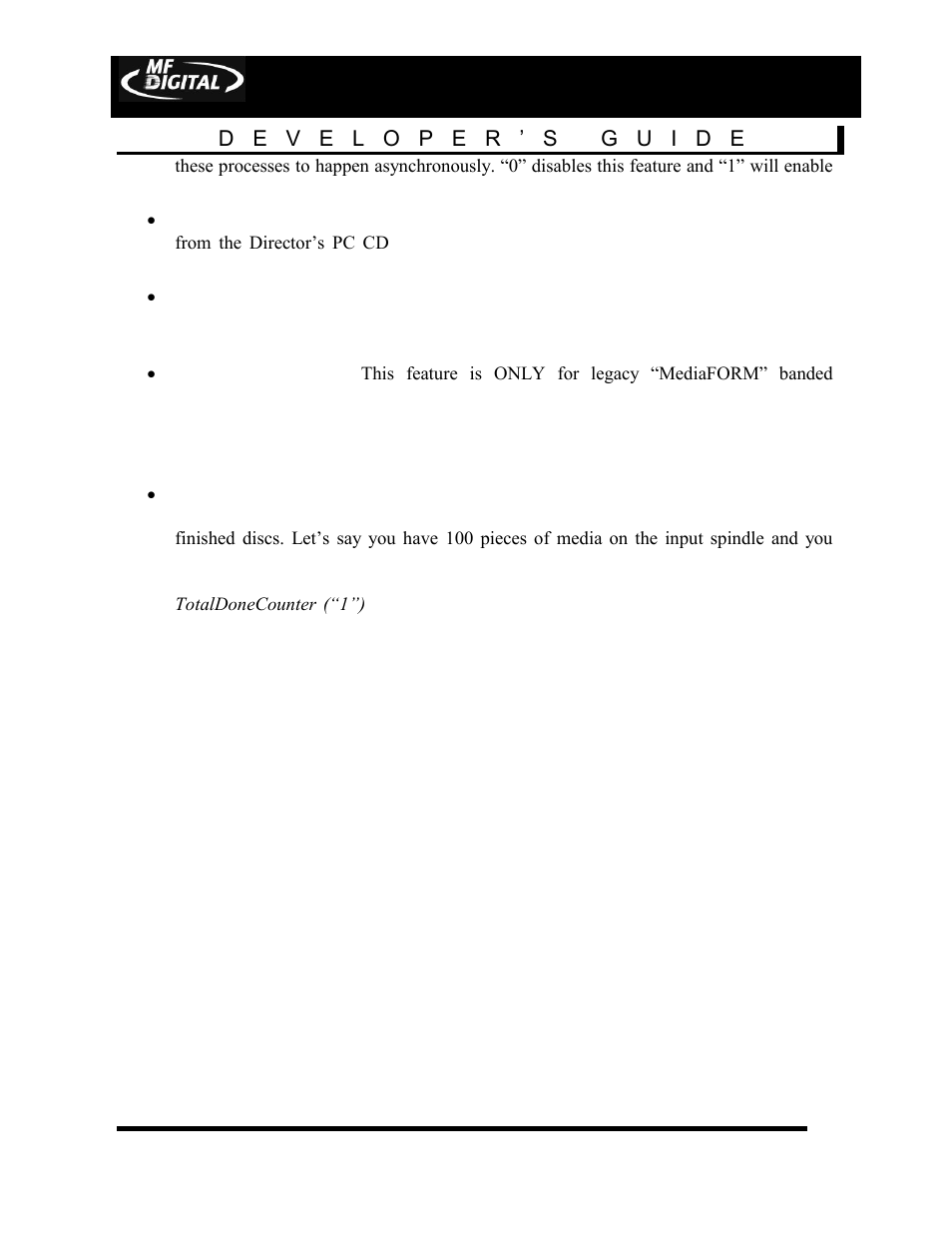 Page 22 | MF Digital DIRECTOR Developers Guide User Manual | Page 22 / 22