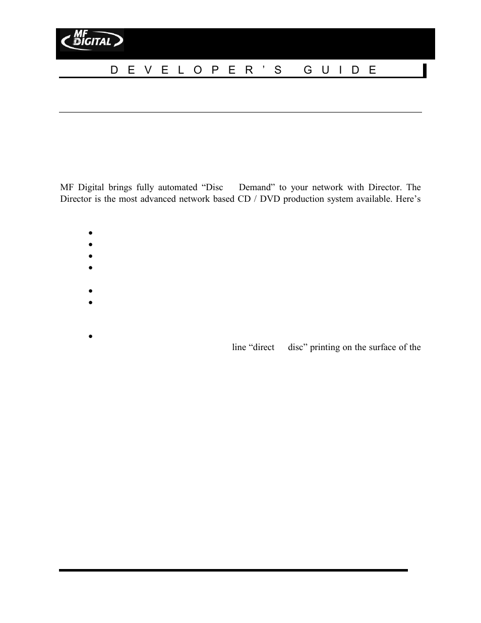 Introduction, Page 5 | MF Digital DIRECTOR Developers Guide User Manual | Page 5 / 22