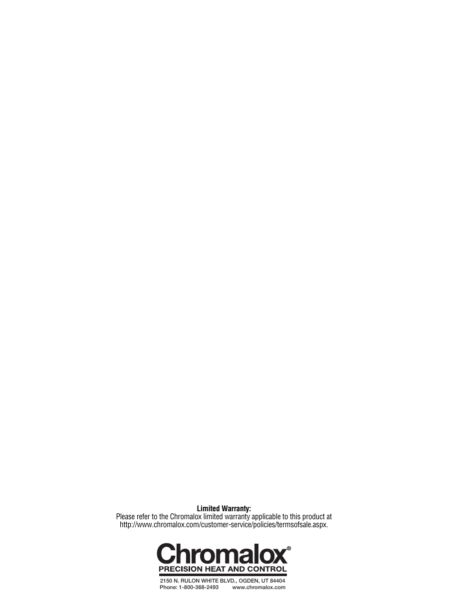 Chromalox PF490-5 User Manual | Page 12 / 12