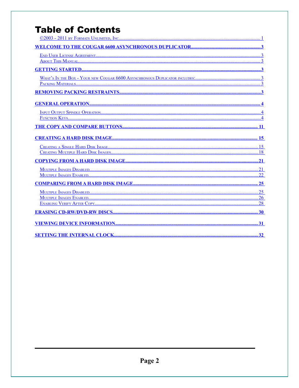 MF Digital Cougar 6600 Manual User Manual | Page 2 / 33