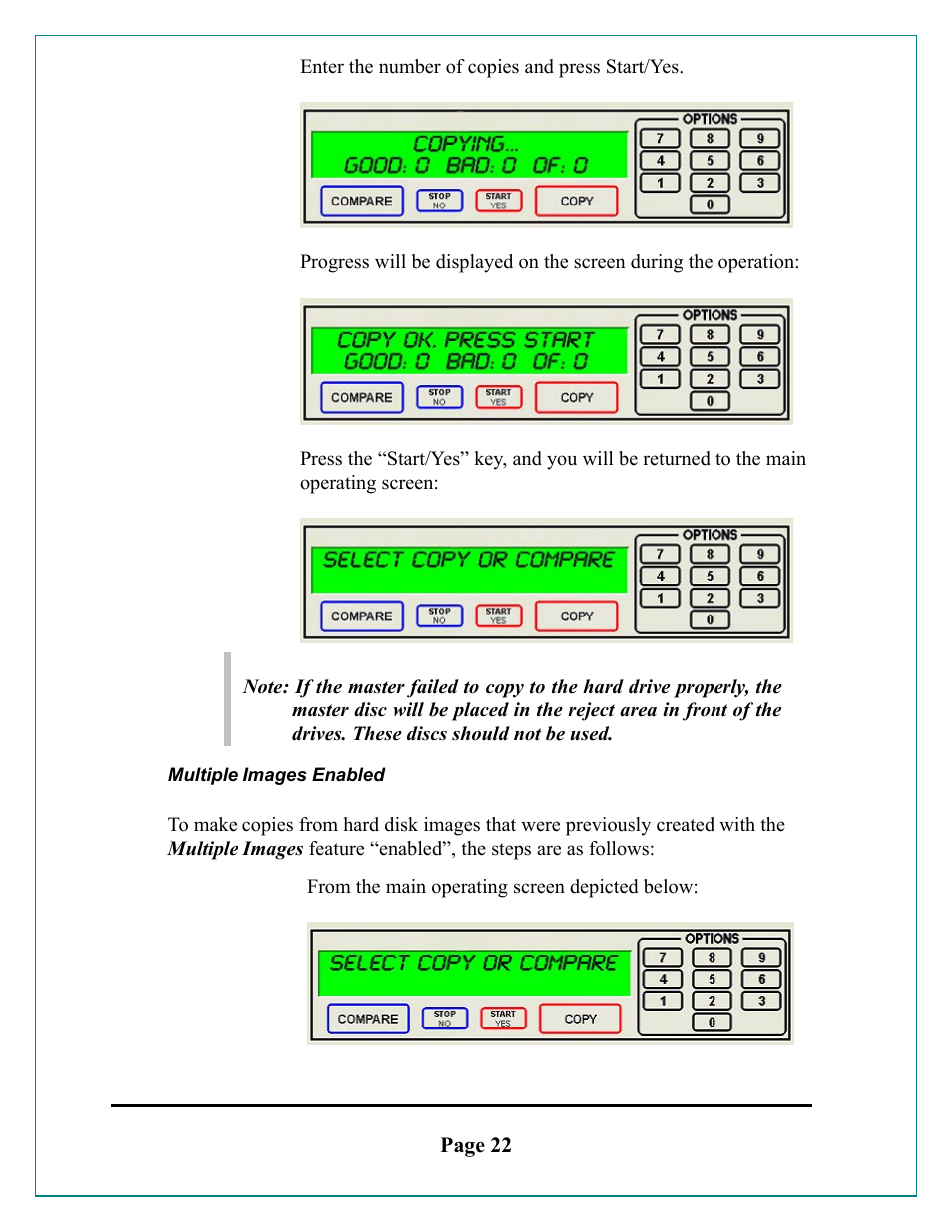 Multiple images enabled, Ultiple, Mages | Nabled | MF Digital Cougar 6600 Manual User Manual | Page 22 / 33