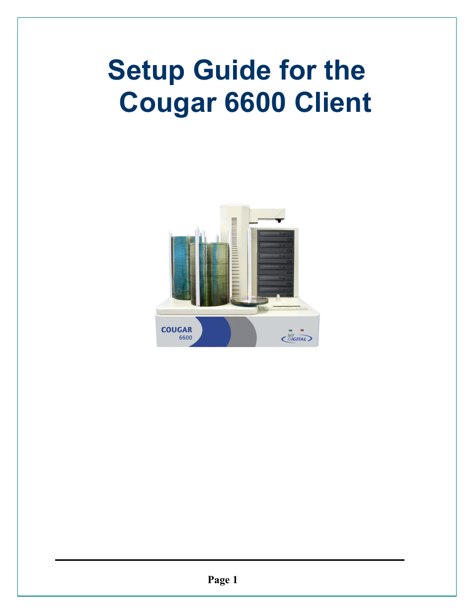 MF Digital Cougar 6600 Client User Manual | 10 pages