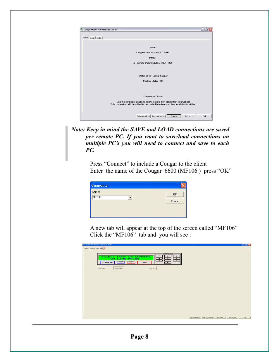 MF Digital Cougar 6600 Client User Manual | Page 8 / 10