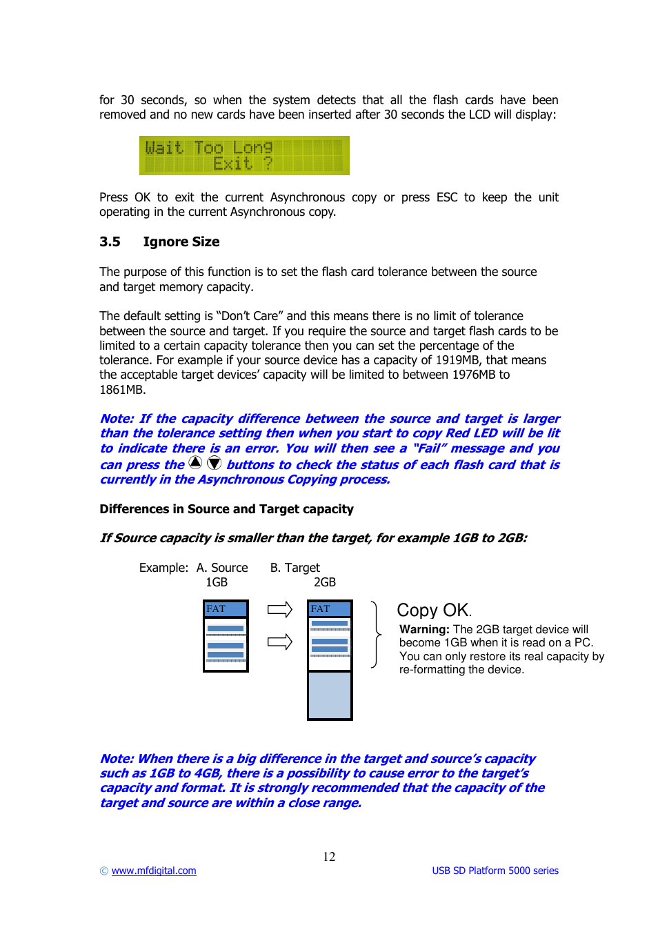 Copy ok | MF Digital USB SD 5000 Platform Series User Manual | Page 12 / 16