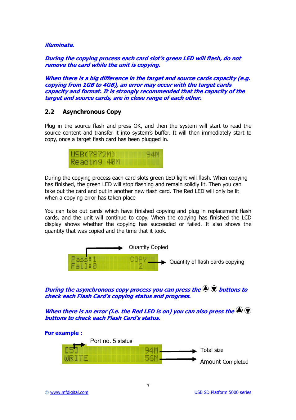 MF Digital USB SD 5000 Platform Series User Manual | Page 7 / 16