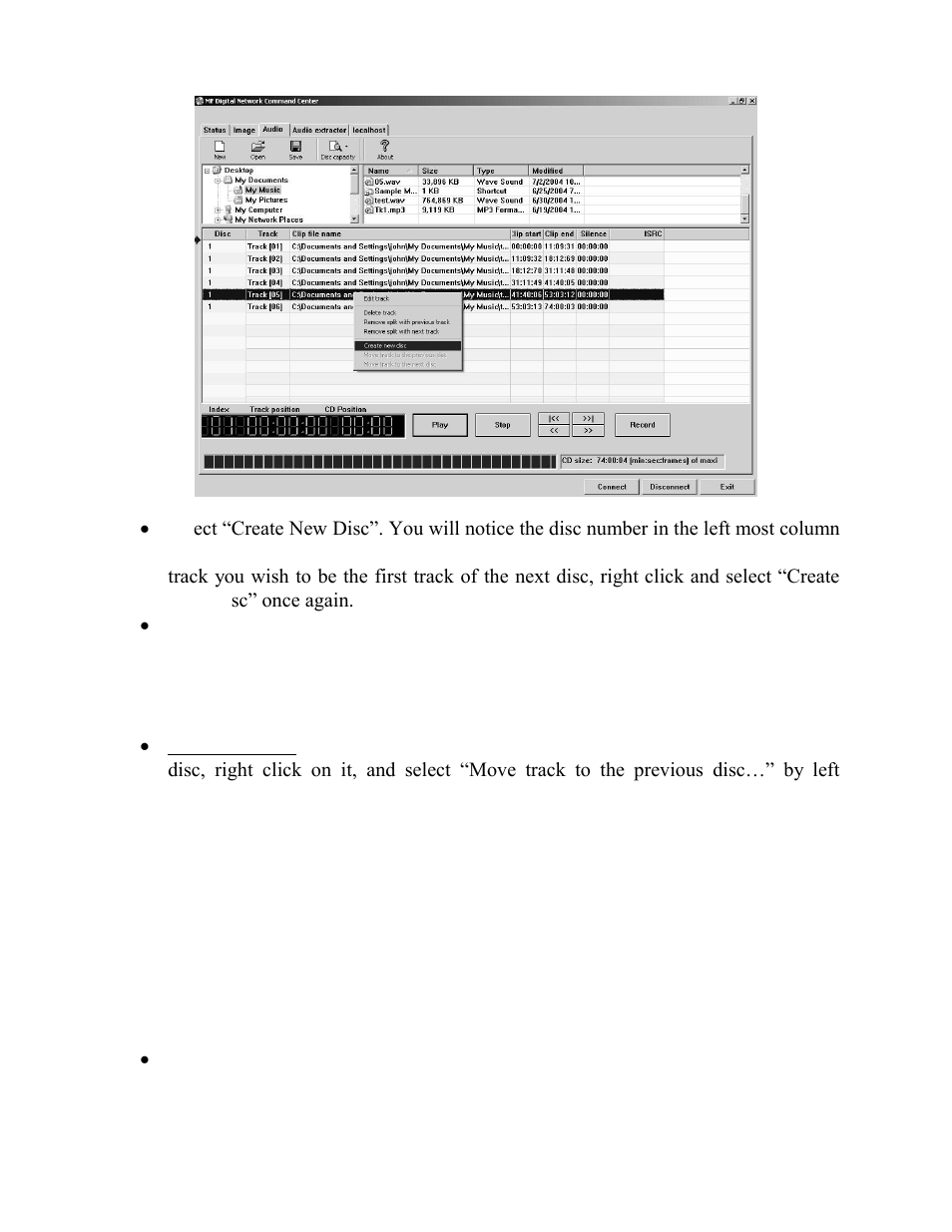 Aking the disc, Method 1 | MF Digital 5200 Live Series EventCD User Manual | Page 18 / 21