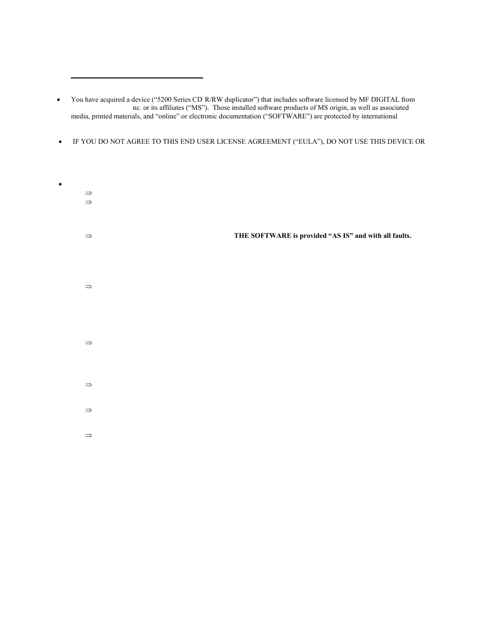 Icense, Greement, End user license agreement | MF Digital 5200 Live Series EventCD User Manual | Page 4 / 21
