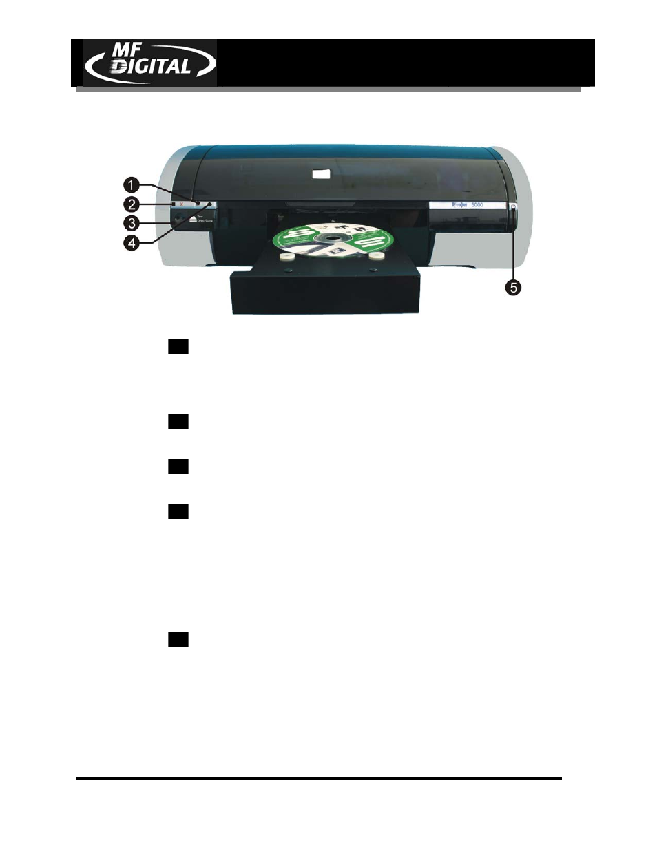 Page 9, Buttons & leds | MF Digital PicoJet 6000 CD/DVD User Manual | Page 10 / 36