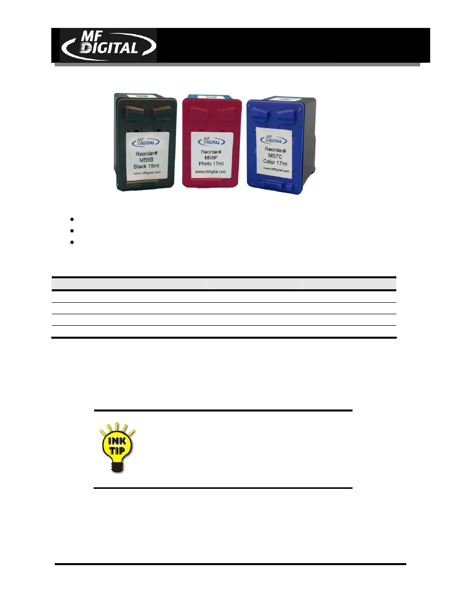 Page 10, Picojet 6000 cartridges | MF Digital PicoJet 6000 CD/DVD User Manual | Page 11 / 36
