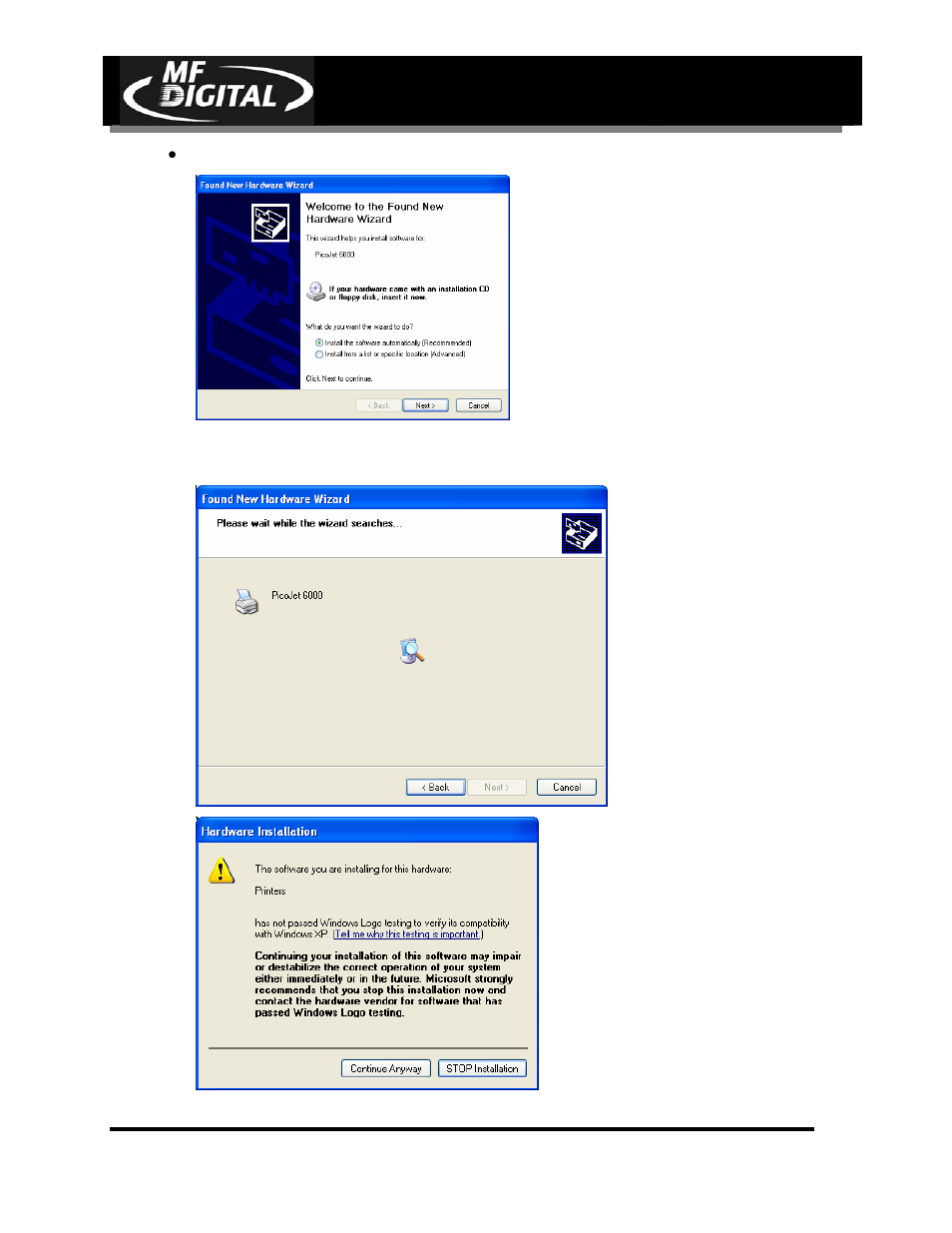 Page 15, Cd-3706/p, Operator’s guide | Picojet, Pj-6000 operator’s guide | MF Digital PicoJet 6000 CD/DVD User Manual | Page 16 / 36