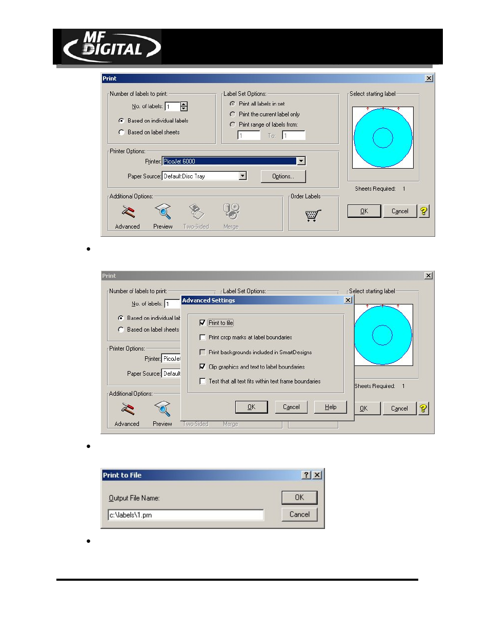 Page 34, Cd-3706/p, Operator’s guide | Picojet, Pj-6000 operator’s guide | MF Digital PicoJet 6000 CD/DVD User Manual | Page 35 / 36