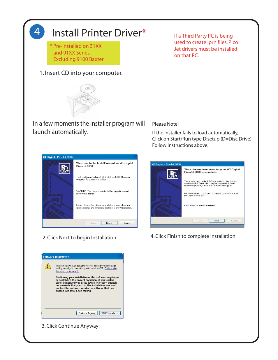 Nstall | MF Digital PicoJet SureThing Setup Guide User Manual | Page 4 / 12