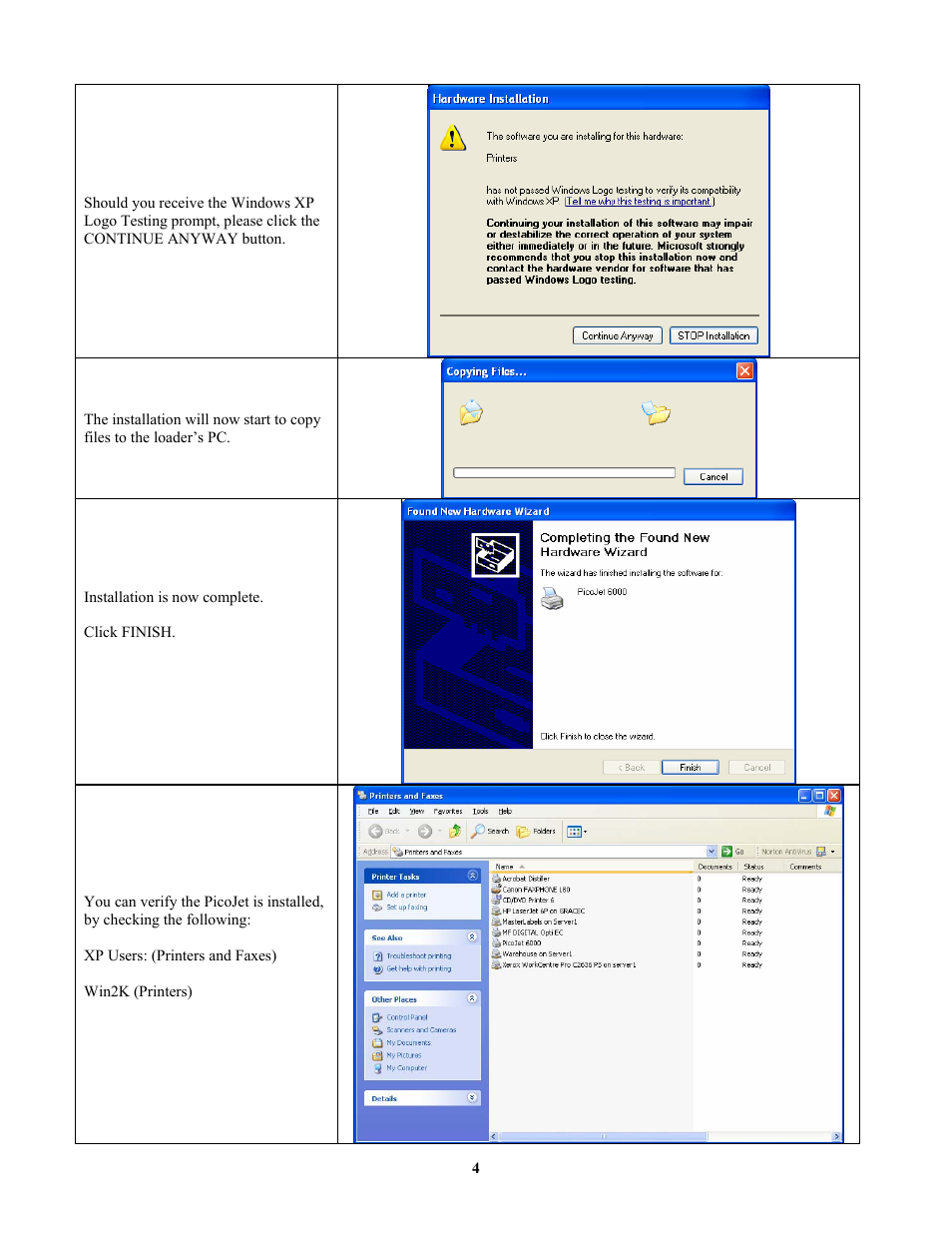 MF Digital PicoJet Driver Installation Guide User Manual | Page 4 / 5