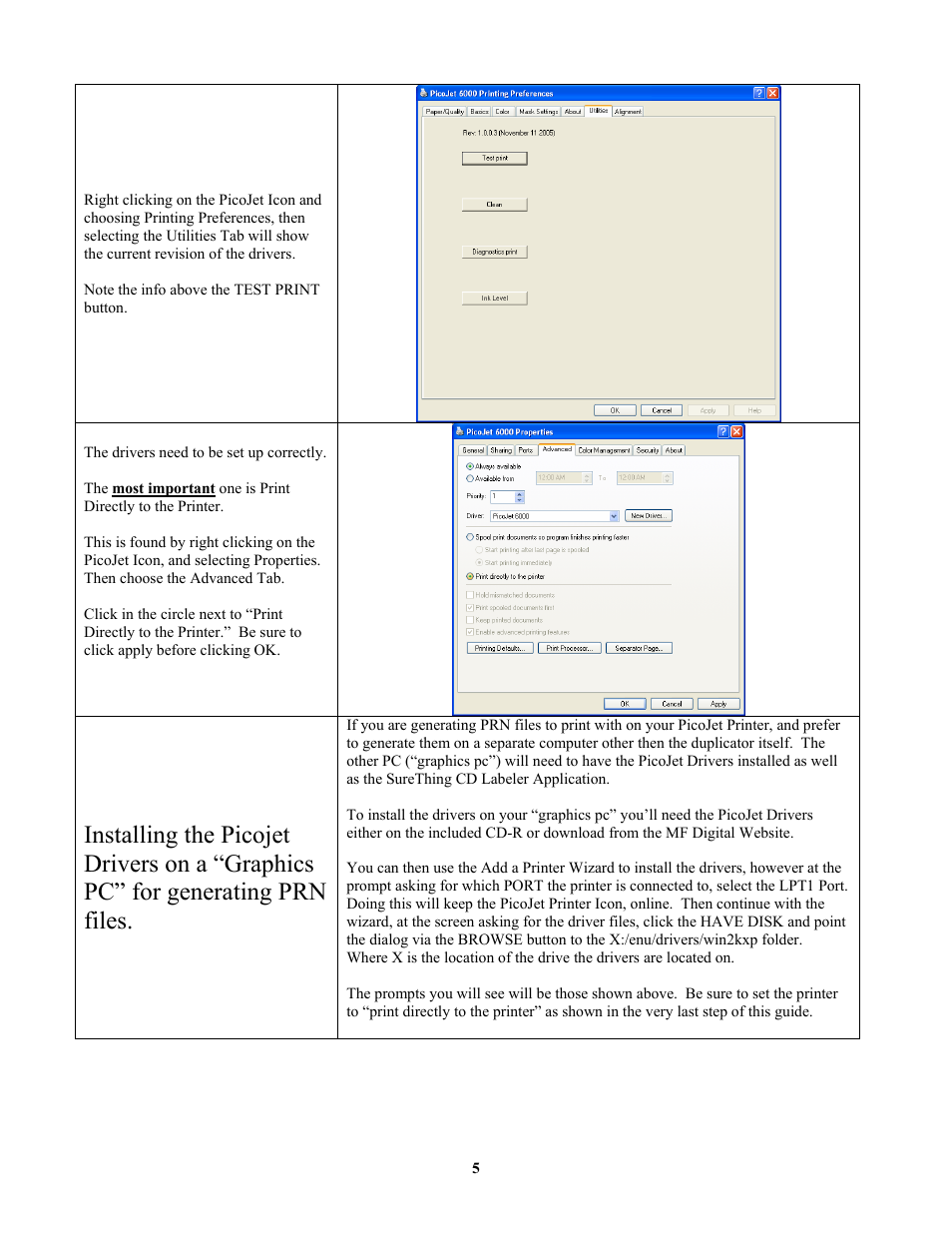 MF Digital PicoJet Driver Installation Guide User Manual | Page 5 / 5