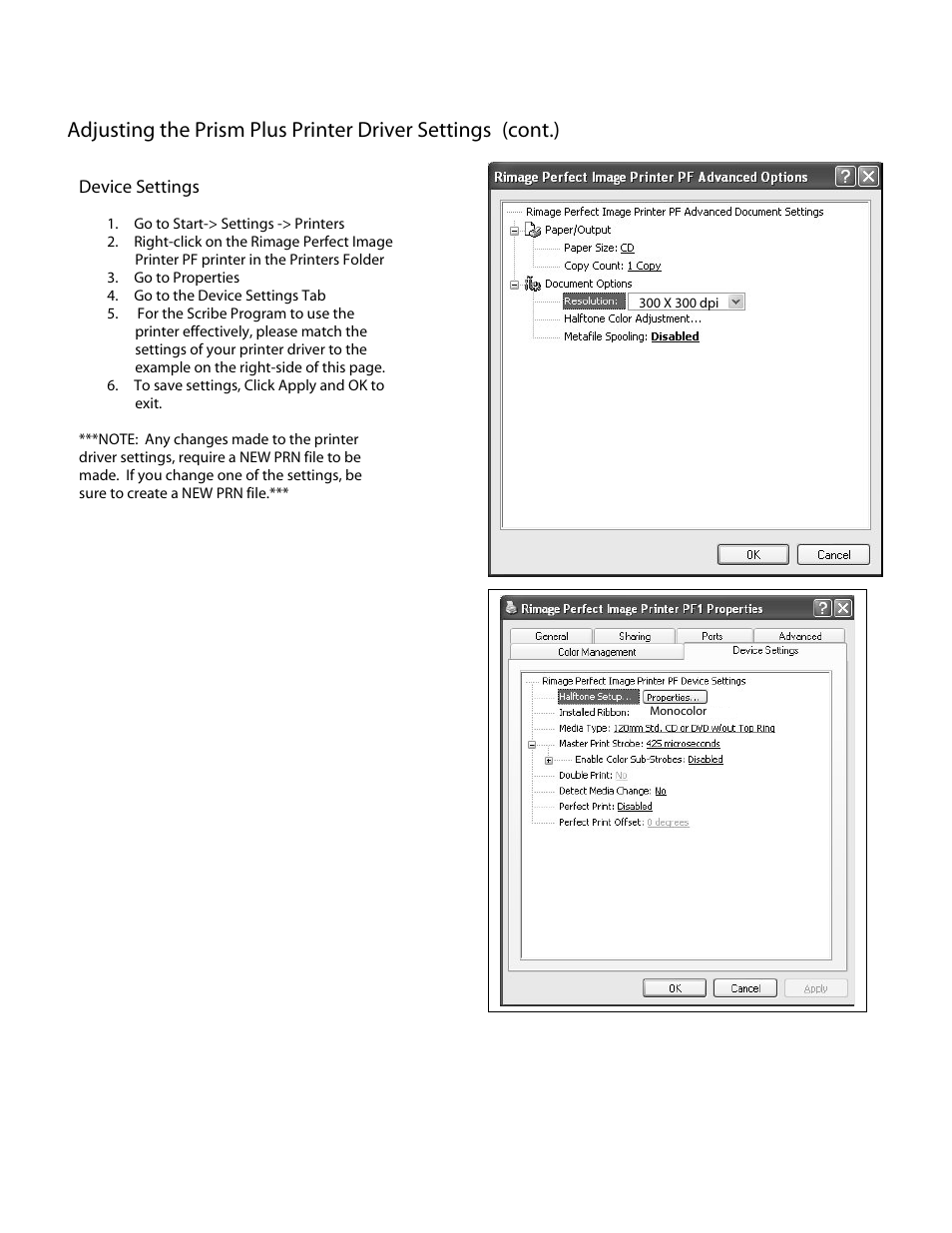 Djusting | MF Digital Prism Plus CD Designer Setup Guide User Manual | Page 5 / 12