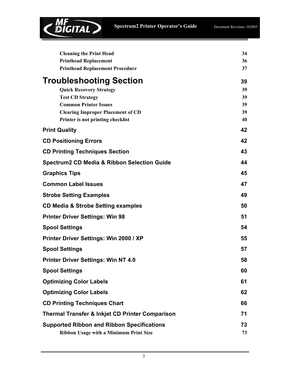 MF Digital Spectrum 2 Thermal User Manual | Page 4 / 77