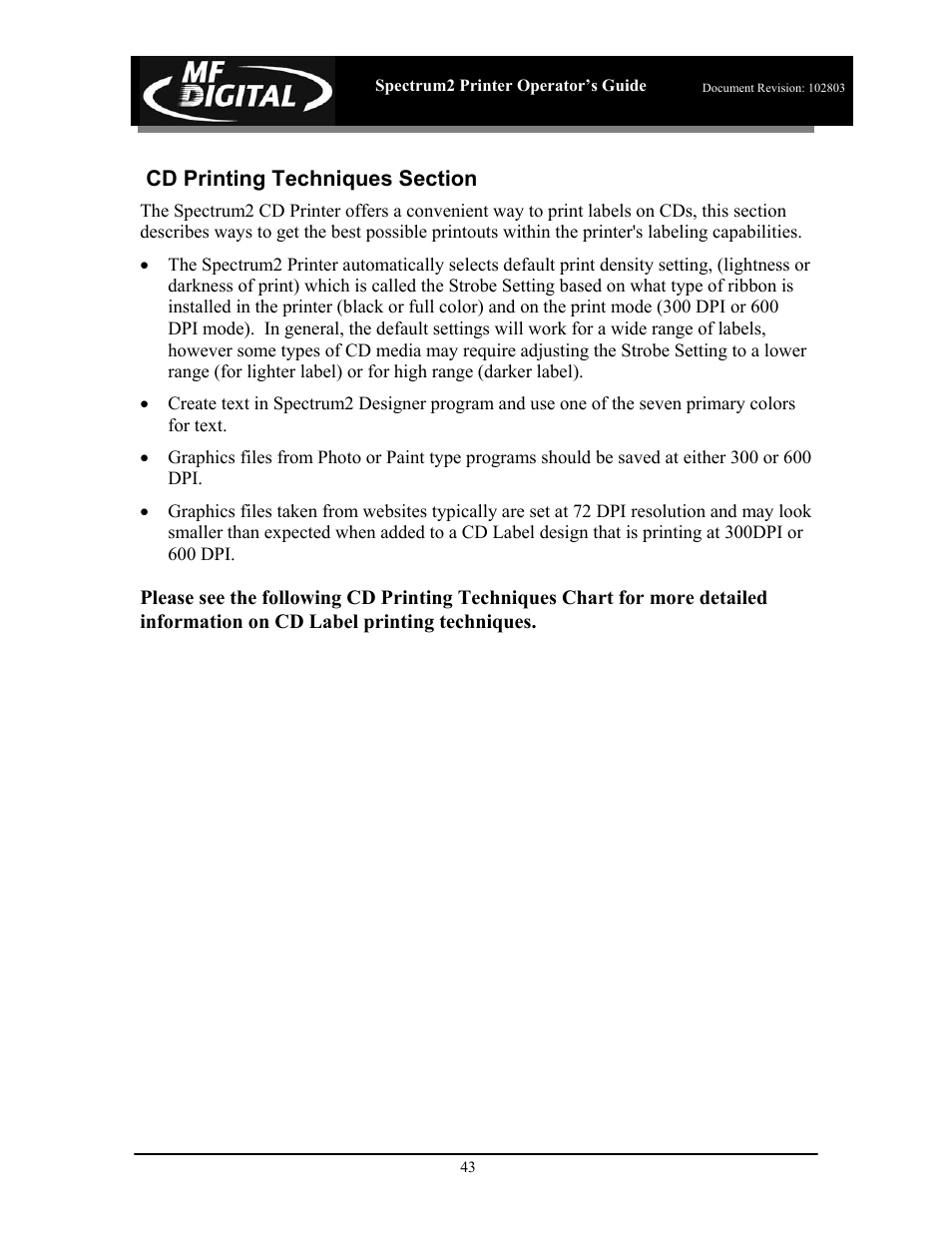 MF Digital Spectrum 2 Thermal User Manual | Page 44 / 77