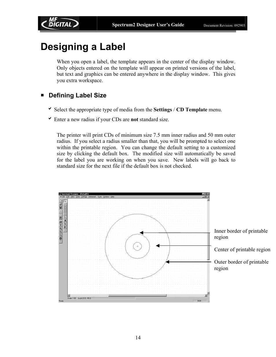 Designing a label | MF Digital Spectrum 2 Designer User Manual | Page 15 / 37