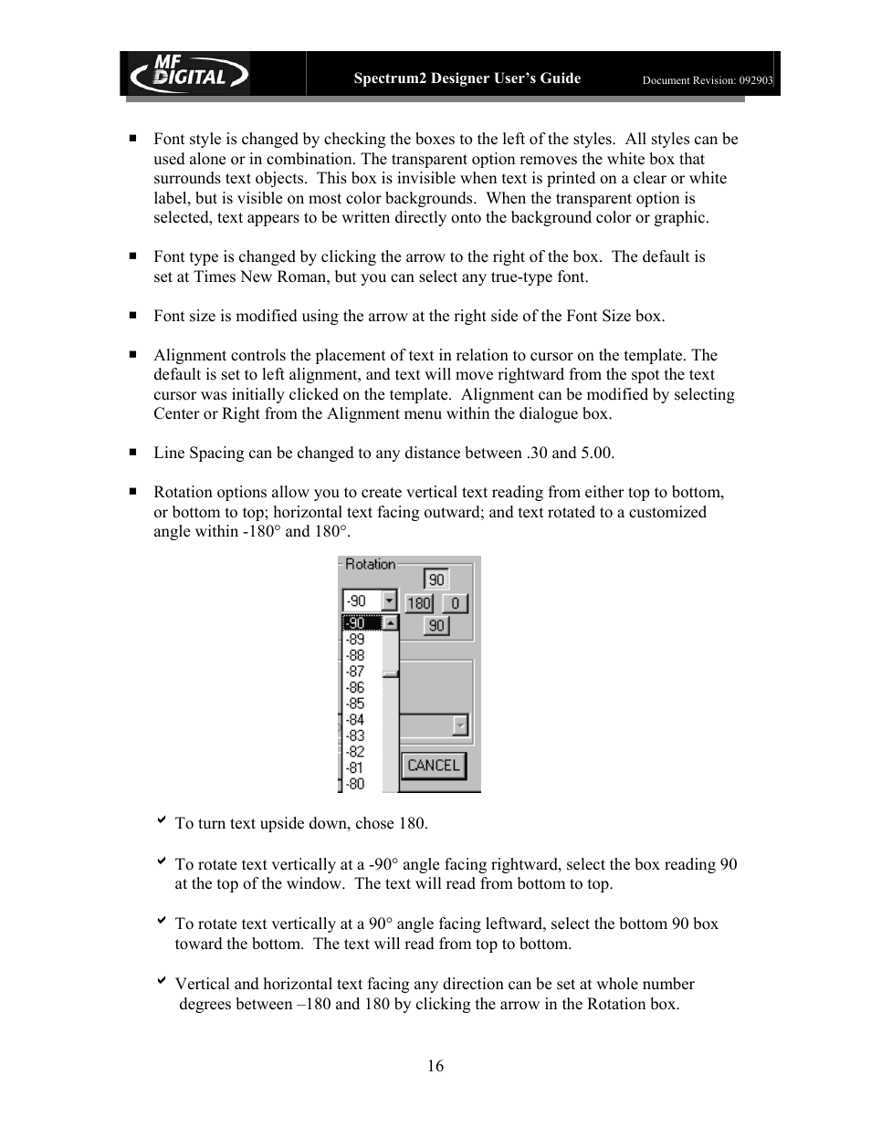 MF Digital Spectrum 2 Designer User Manual | Page 17 / 37