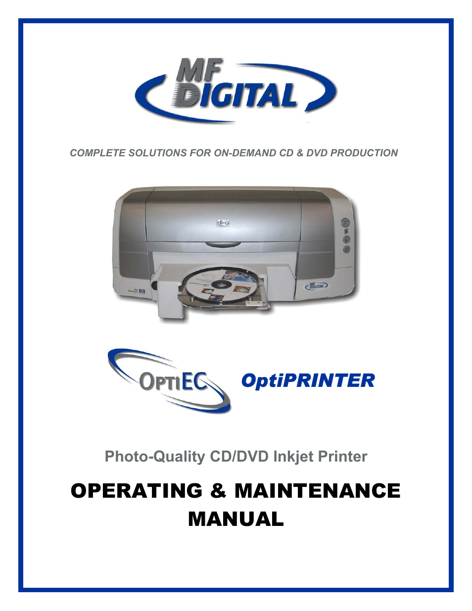MF Digital OptiEC Inkjet Manual User Manual | 34 pages
