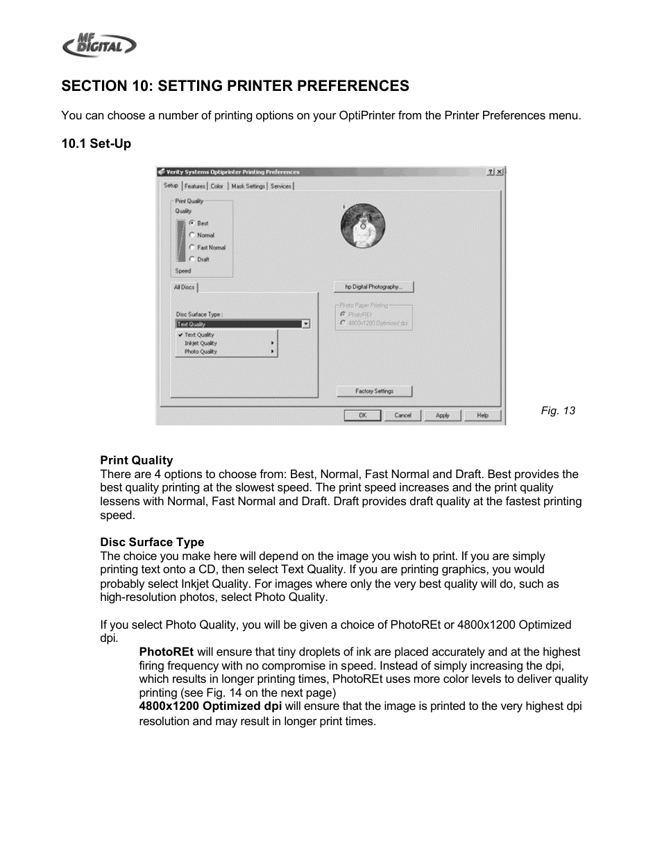 MF Digital OptiEC Inkjet Manual User Manual | Page 19 / 34