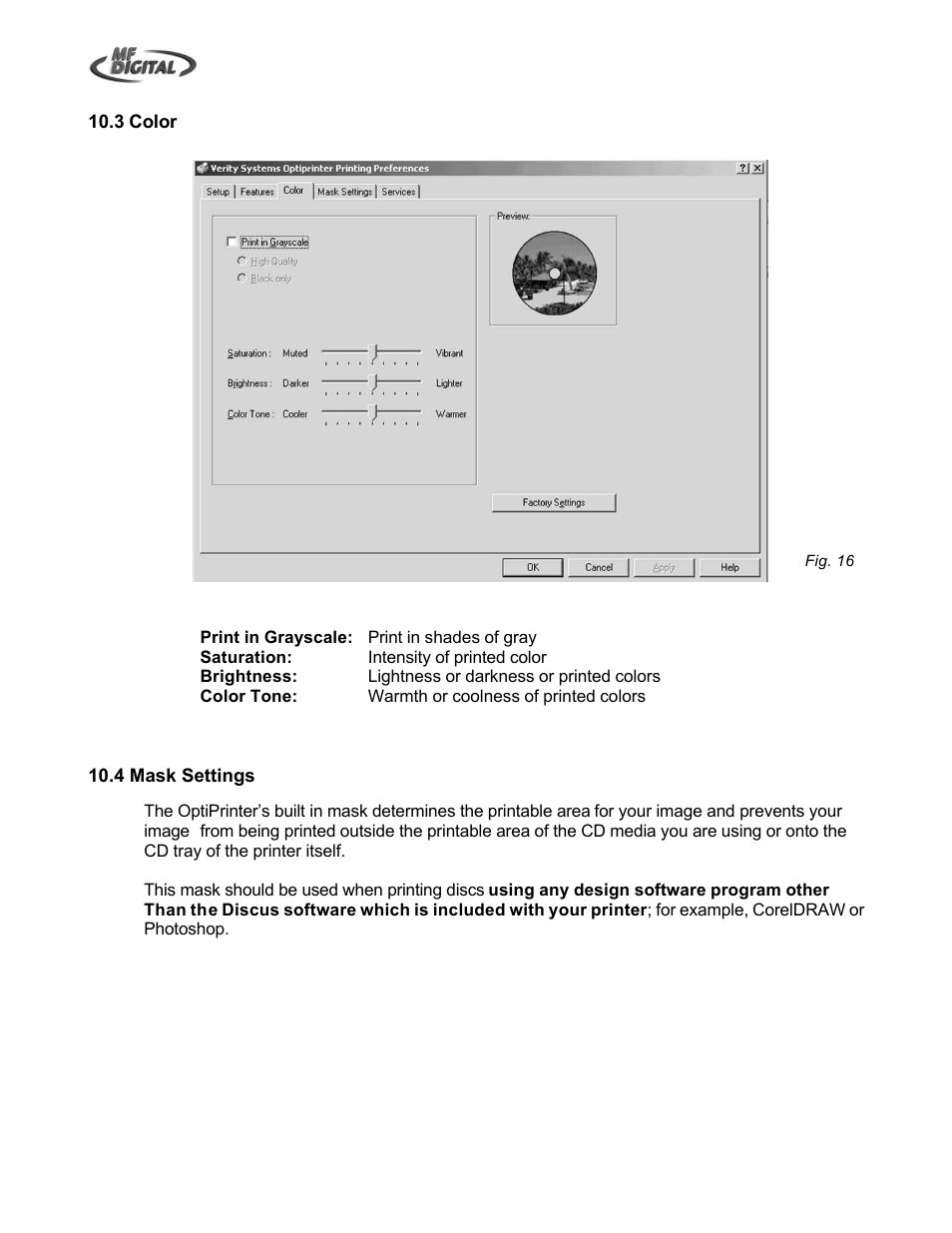 MF Digital OptiEC Inkjet Manual User Manual | Page 21 / 34