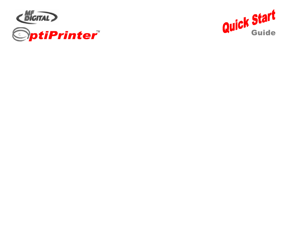 Guide, Cd/dvd inkjet printer | MF Digital OptiEC Inkjet QuickStart User Manual | Page 2 / 4
