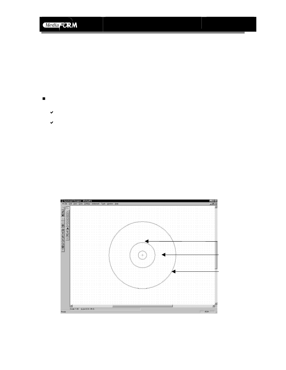 Designing a label | MF Digital Spectrum Designer Software for Spectrum 2 Thermal Printer (Rev: 03/05/01) User Manual | Page 15 / 37