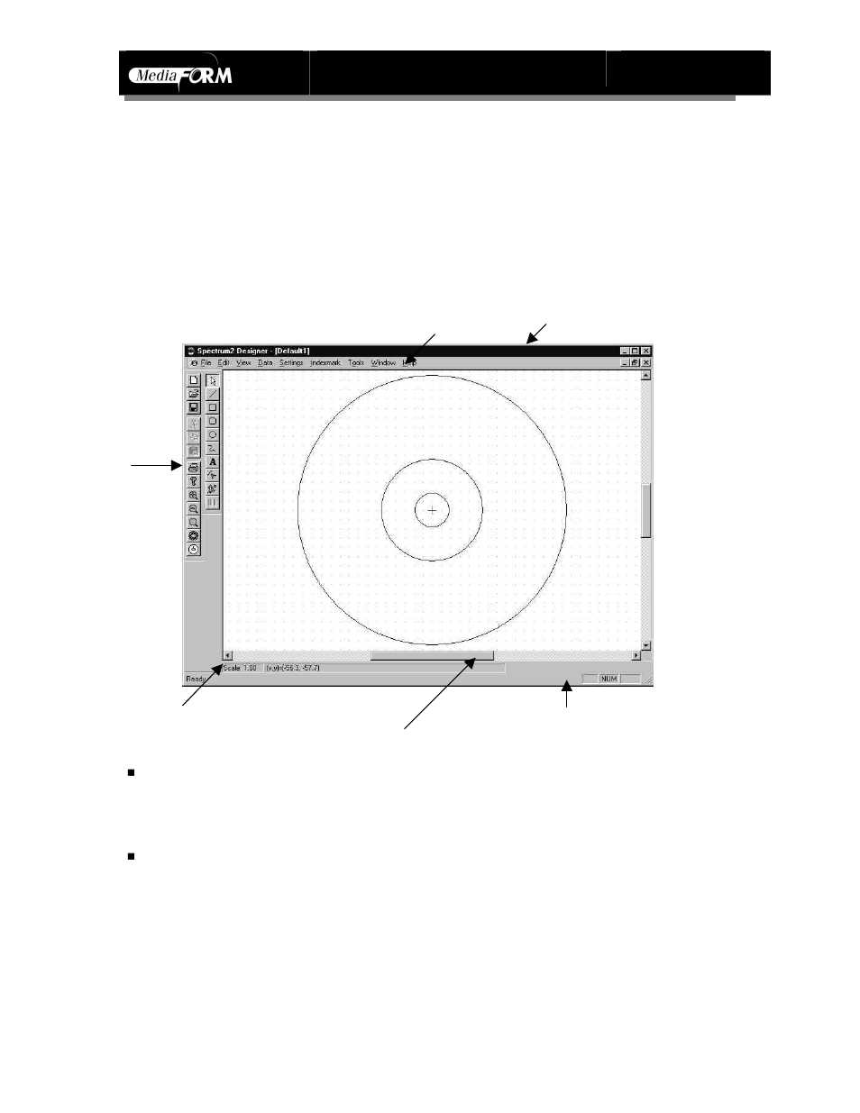 Basic features, The display | MF Digital Spectrum Designer Software for Spectrum 2 Thermal Printer (Rev: 03/05/01) User Manual | Page 9 / 37