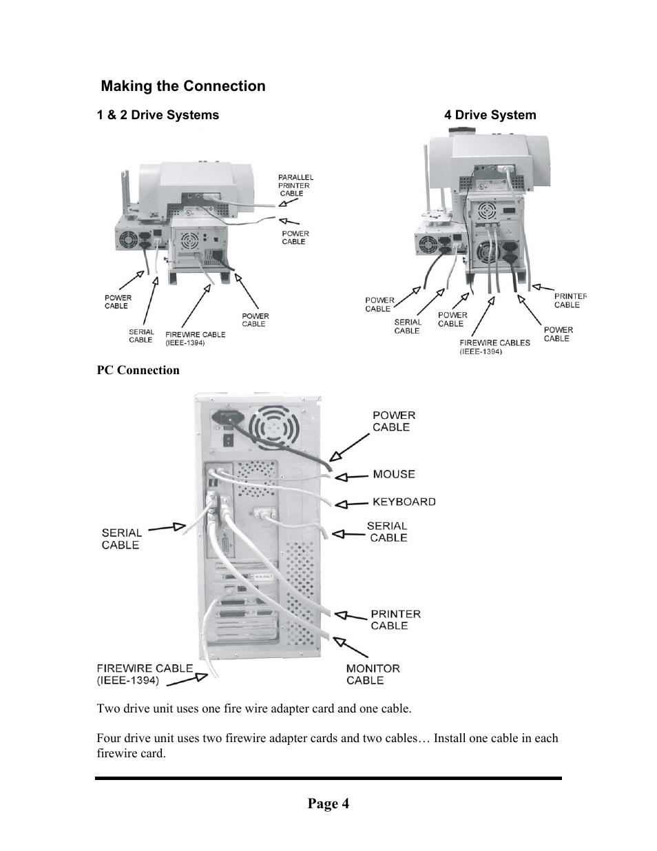 1 & 2 drive systems4 drive system, Pc connection | MF Digital Signature IV Inkjet User Manual | Page 4 / 11