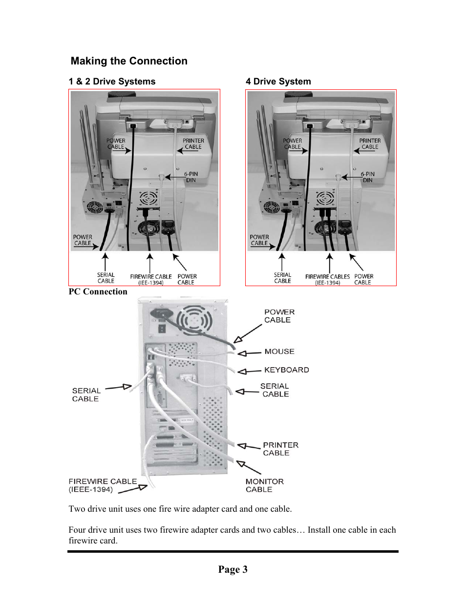 1 & 2 drive systems 4 drive system, Pc connection | MF Digital OptiEC User Manual | Page 3 / 10