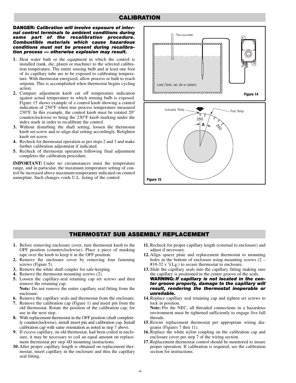 Calibration thermostat sub assembly replacement | Chromalox PK413-4 User Manual | Page 4 / 6