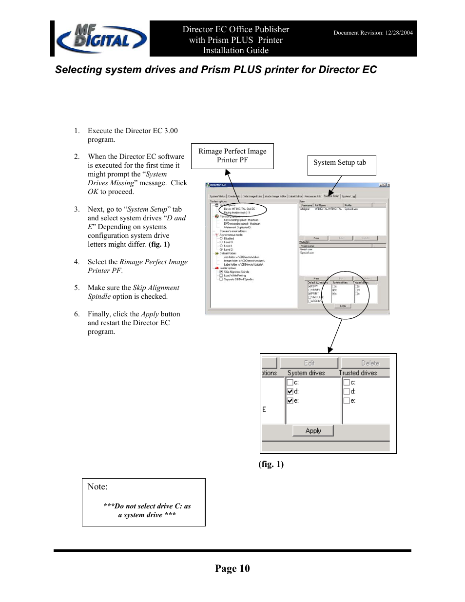 Page 10 | MF Digital Rimage Prism Plus Thermal User Manual | Page 10 / 15