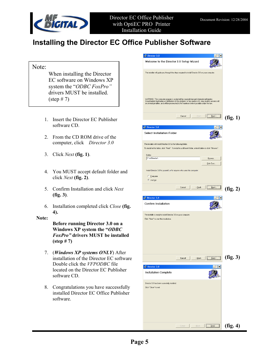 Page 5 | MF Digital DirectorEC OP OptiEC PRO User Manual | Page 5 / 14