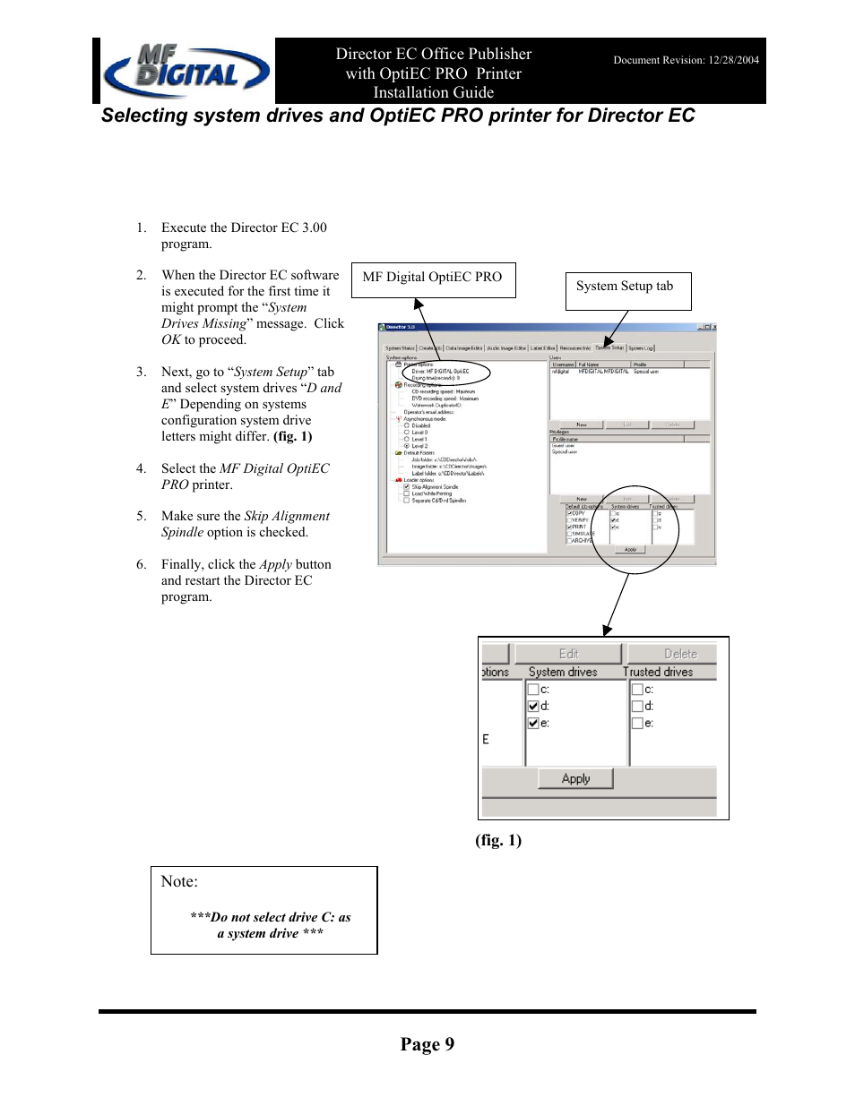 Page 9 | MF Digital DirectorEC OP OptiEC PRO User Manual | Page 9 / 14