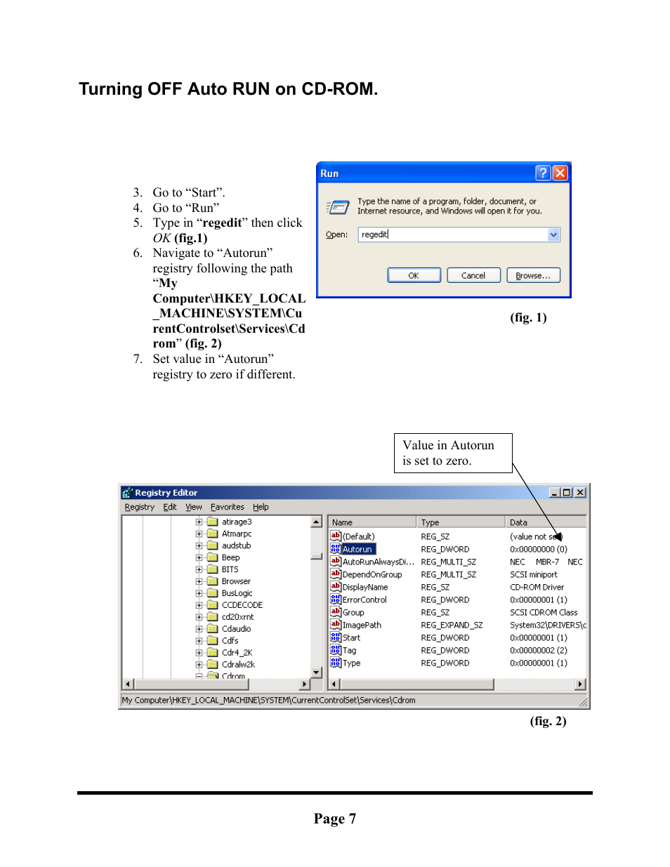 Turning off auto run on cd-rom | MF Digital DirectorEC OP OptiEC Printer User Manual | Page 7 / 14