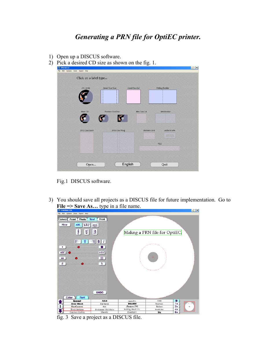 MF Digital OptiEC Test PRN File User Manual | 2 pages