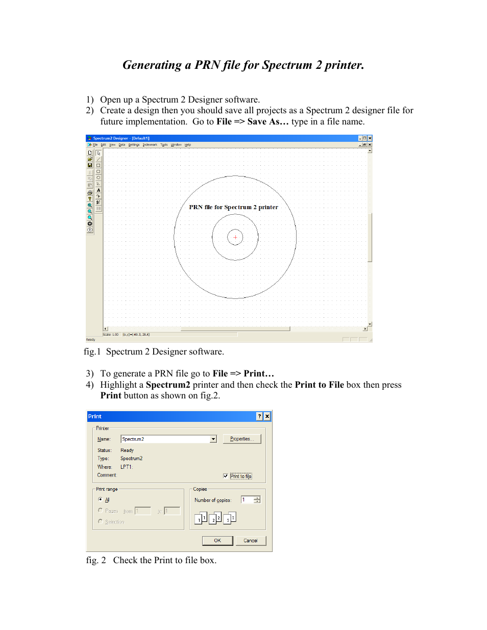 MF Digital Spectrum 2 Test PRN File User Manual | 2 pages