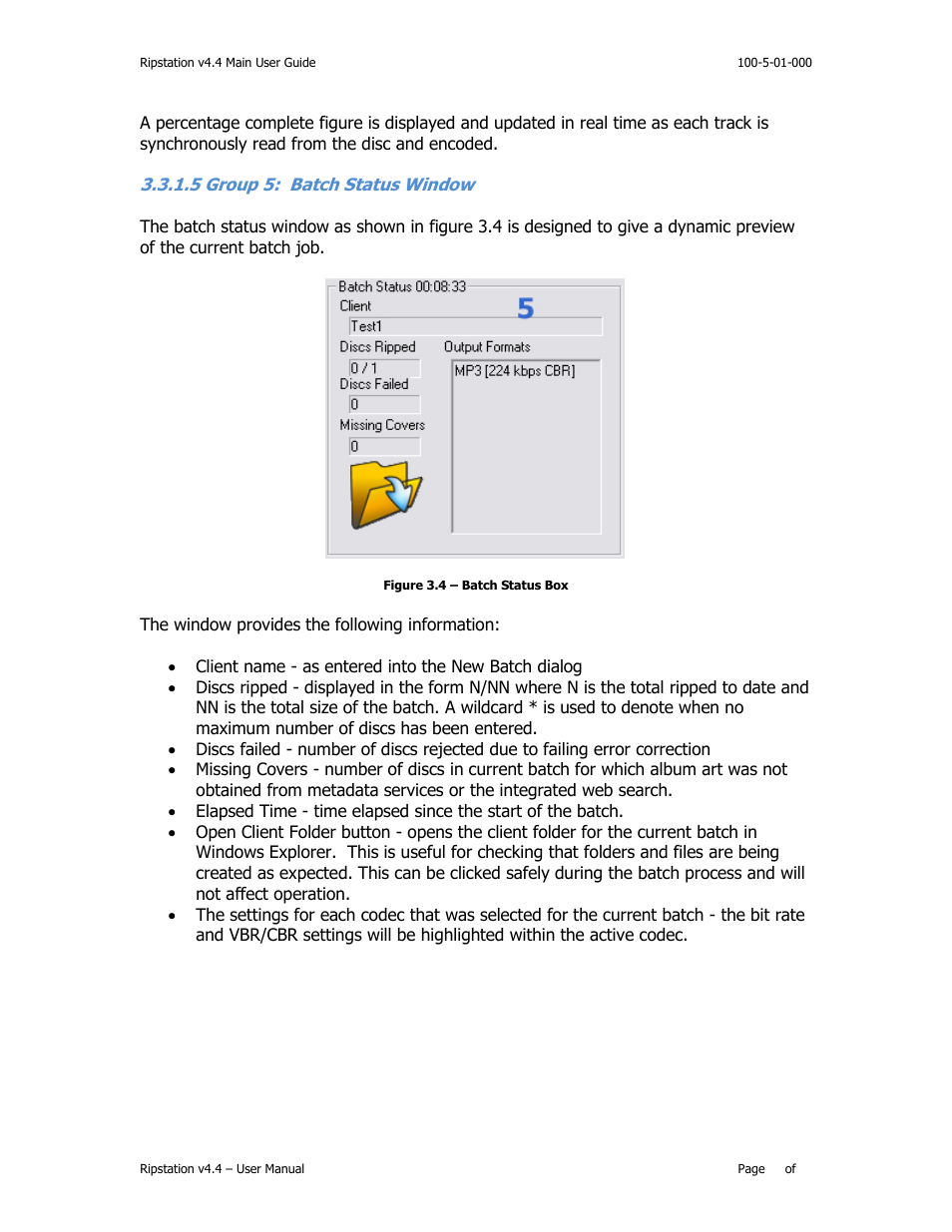 5 group 5: batch status window | MF Digital Ripstation v4.4.15.0 User Manual | Page 16 / 34