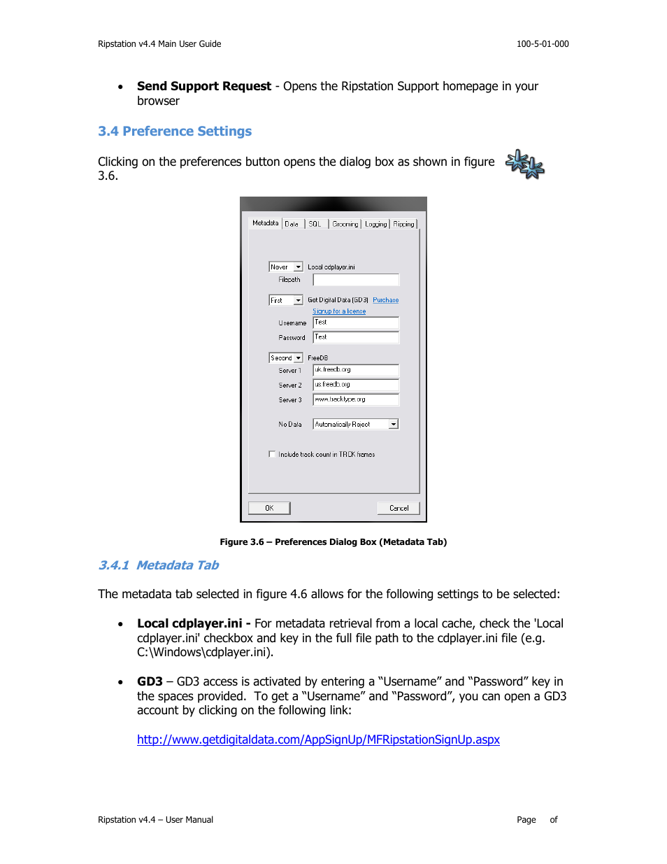 Reference, Ettings, 1 metadata tab | MF Digital Ripstation v4.4.15.0 User Manual | Page 18 / 34