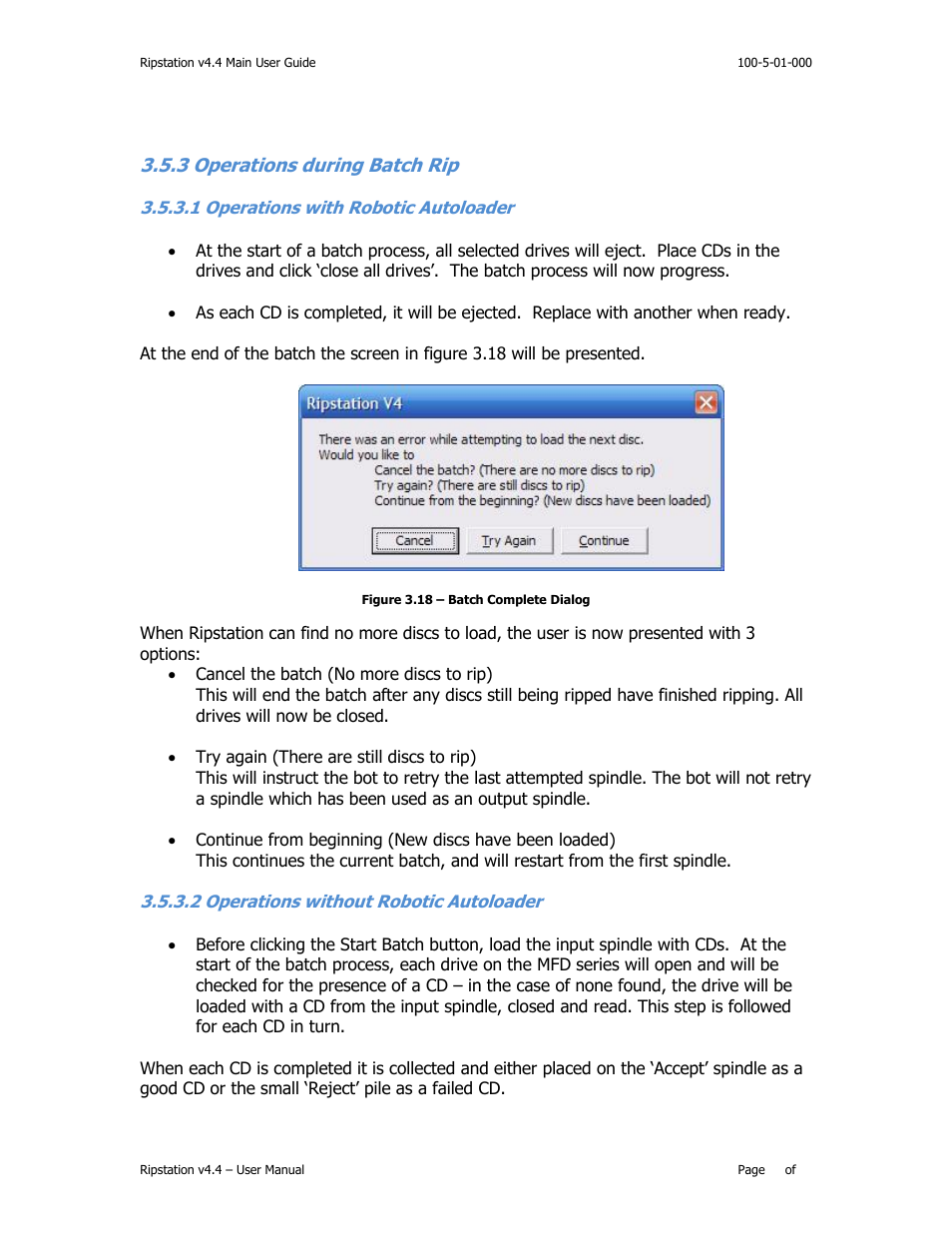 Perations during, Atch, 1 operations with robotic autoloader | 2 operations without robotic autoloader | MF Digital Ripstation v4.4.15.0 User Manual | Page 30 / 34