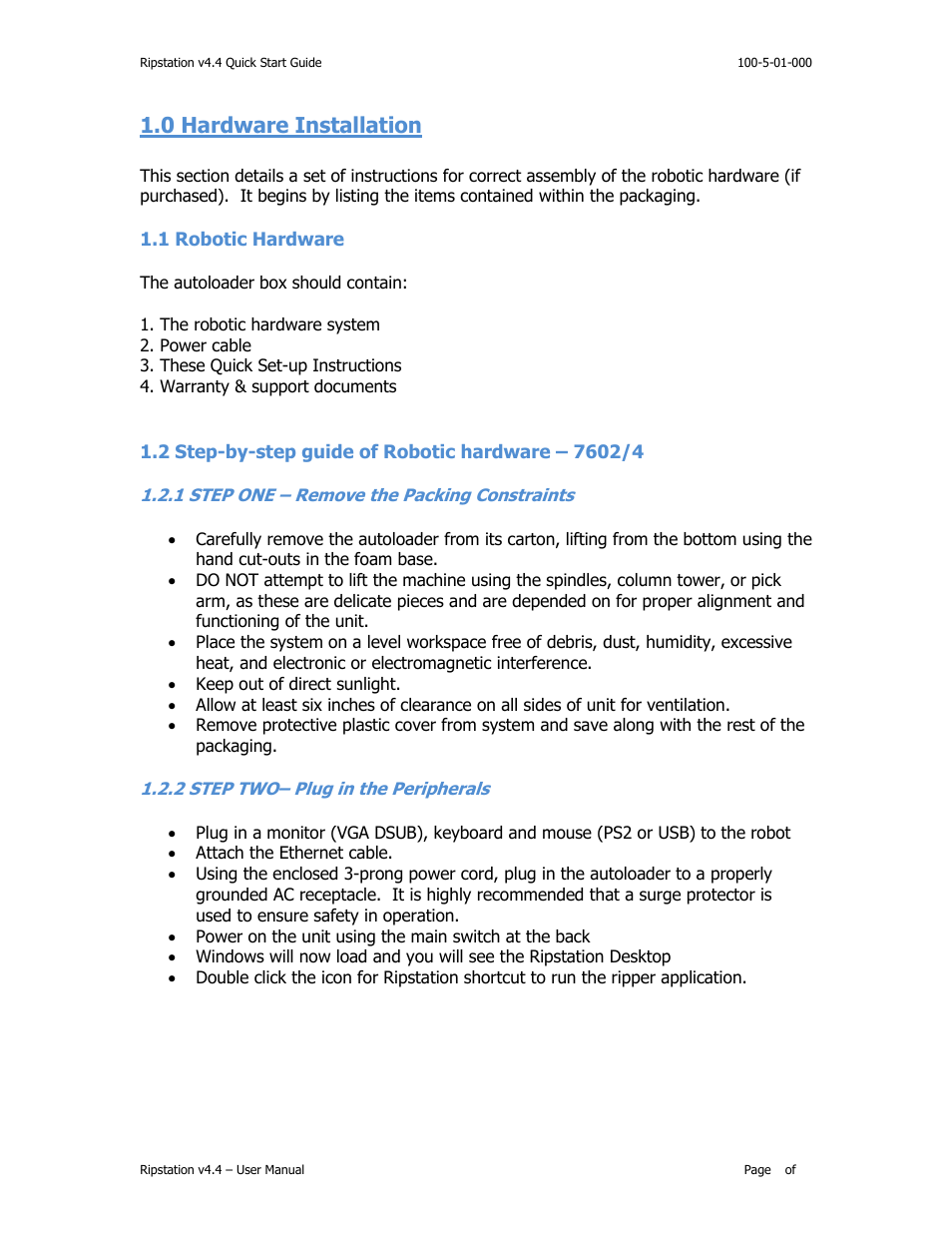 0 hardware installation, Obotic, Ardware | Step guide of, Obotic hardware, Step, Emove the, Acking, Onstraints, Lug in the | MF Digital Ripstation v4.4.15.0 User Manual | Page 8 / 34