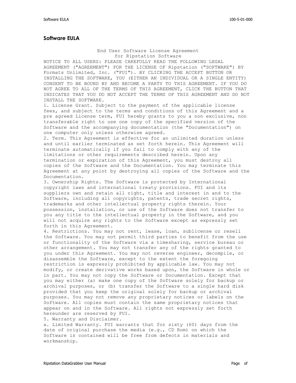 Software eula | MF Digital Ripstation DataGrabber V1.0.35.0 User Manual | Page 3 / 23