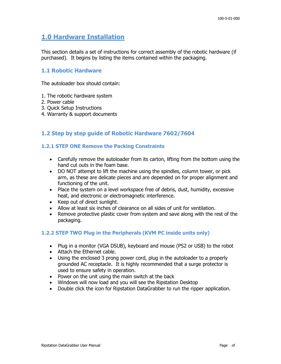0 hardware installation | MF Digital Ripstation DataGrabber V1.0.35.0 User Manual | Page 7 / 23