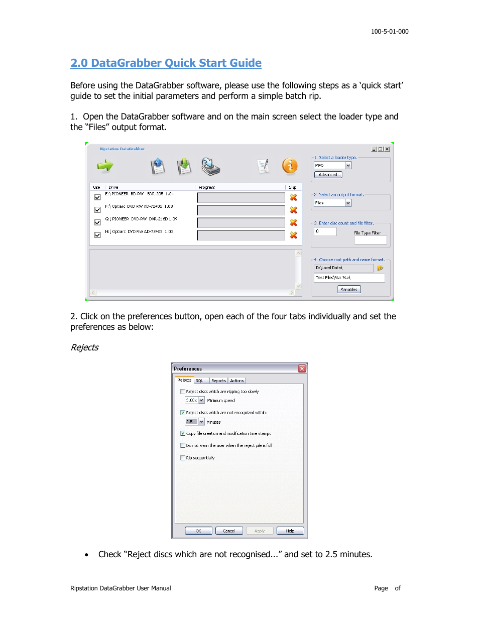 0 datagrabber quick start guide | MF Digital Ripstation DataGrabber V1.0.35.0 User Manual | Page 8 / 23