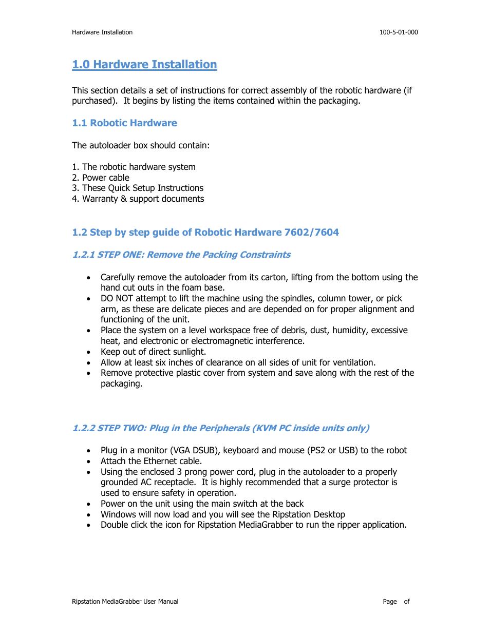 0 hardware installation | MF Digital Ripstation MediaGrabber V1.0.35.0 User Manual | Page 7 / 28