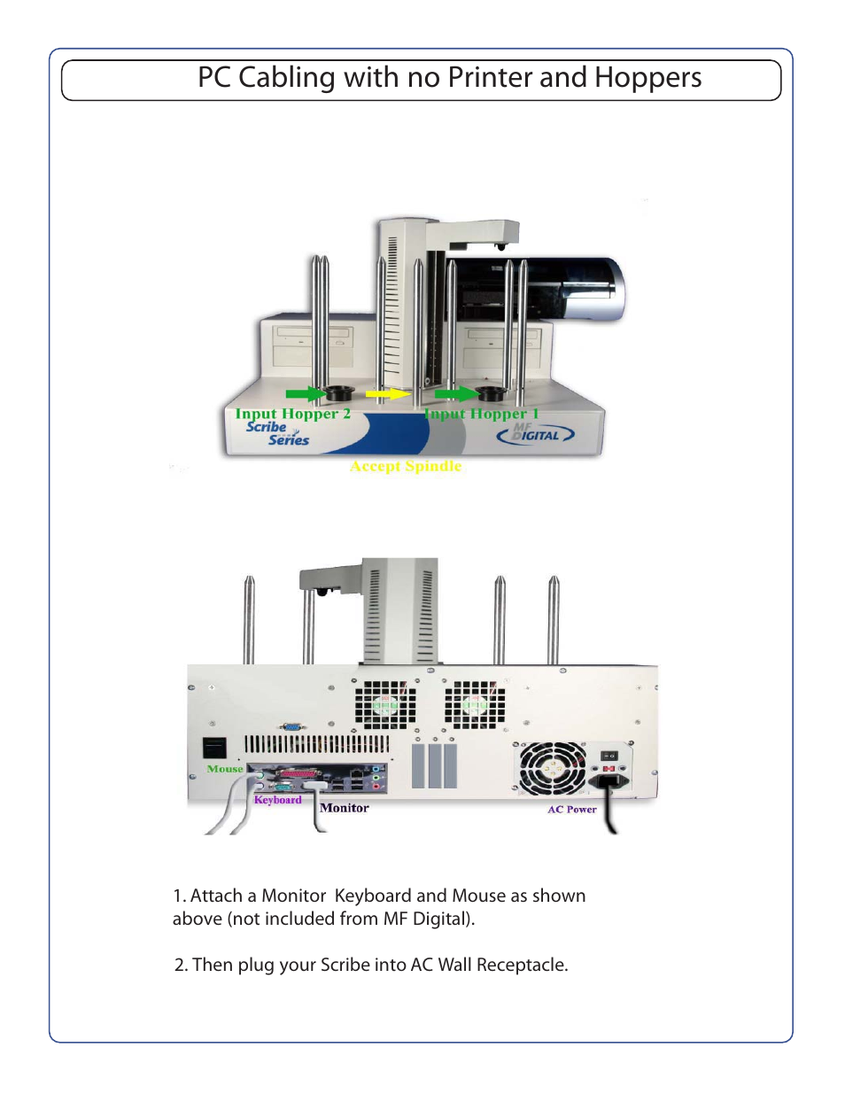 Pc cabling with printer and hoppers no | MF Digital SCRIBE 9600 User Manual | Page 4 / 12