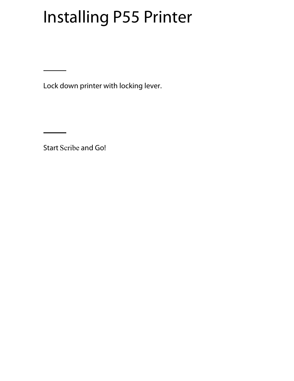 Installing p55 printer | MF Digital SCRIBE 9600 User Manual | Page 8 / 12